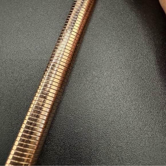 Vintage Gold-Tone Women's Snake Chain Belt with Copper Mod Circle Accent 24in - Picture 7 of 11